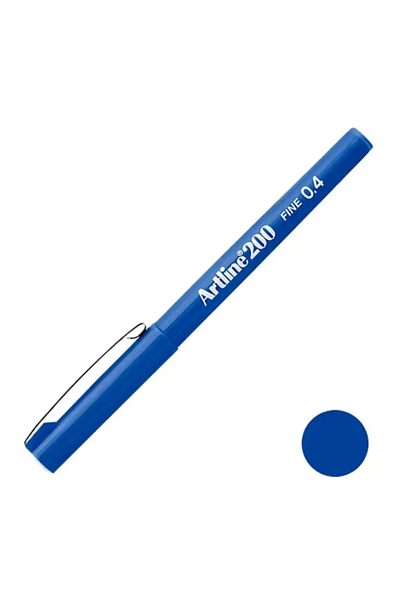 Artline 200 Fineliner 0.4 Keçe Uçlu Yazı Kalemi Mavi - 1