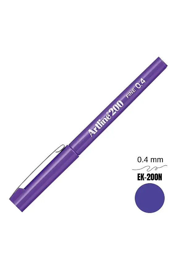 Artline 200 Fineliner 0.4 Keçe Uçlu Yazı Kalemi Mor - 1