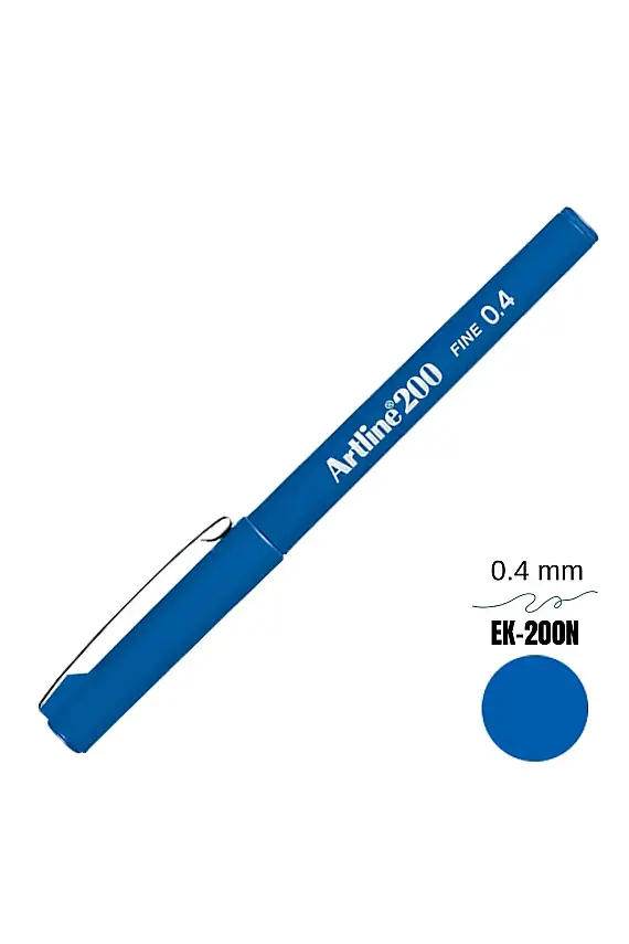 Artline 200 Fineliner 0.4 Keçe Uçlu Yazı Kalemi Royal Mavi - 1