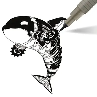Artline Drawing System Brush Teknik Çizim Kalemi Siyah Fırça Uçlu - 4