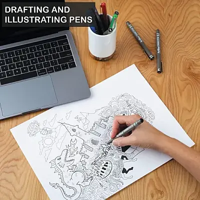 Artline Drawing System Brush Teknik Çizim Kalemi Siyah Fırça Uçlu - 9