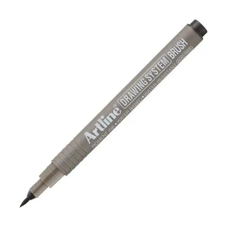 Artline Drawing System Brush Teknik Çizim Kalemi Siyah Fırça Uçlu - 1