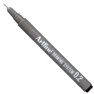 Artline Drawing System Teknik Çizim Kalemi Siyah 0.2 Uç - 1