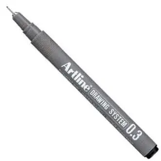 Artline Drawing System Teknik Çizim Kalemi Siyah 0.3 Uç - 1