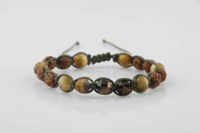 Asker Kaplan Gözü-Rudrashka Doğal Taş Bileklik - Osmanlı Doğaltaş