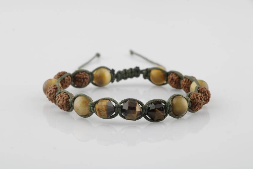 Asker Kaplan Gözü-Rudrashka Doğal Taş Bileklik - 1