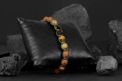 Asker Kaplan Gözü-Rudrashka Doğal Taş Bileklik - 2