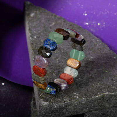 Aslan Burcu Bileklik Ametist, Golden Obsidyen, Jasper, Kaplan Gözü, Labradorit, Lapis Lazuli, Yeşil Aventurin - 3