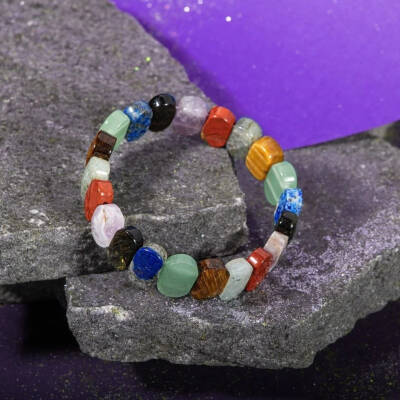 Aslan Burcu Bileklik Ametist, Golden Obsidyen, Jasper, Kaplan Gözü, Labradorit, Lapis Lazuli, Yeşil Aventurin - 6