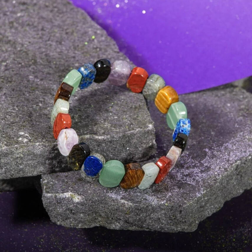 Aslan Burcu Bileklik Ametist, Golden Obsidyen, Jasper, Kaplan Gözü, Labradorit, Lapis Lazuli, Yeşil Aventurin - 6