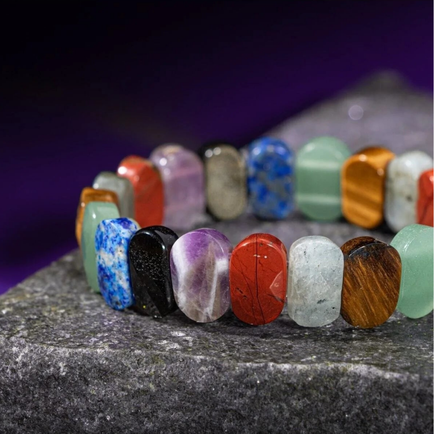 Aslan Burcu Bileklik Ametist, Golden Obsidyen, Jasper, Kaplan Gözü, Labradorit, Lapis Lazuli, Yeşil Aventurin - 7