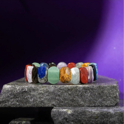 Aslan Burcu Bileklik Ametist, Golden Obsidyen, Jasper, Kaplan Gözü, Labradorit, Lapis Lazuli, Yeşil Aventurin - 8