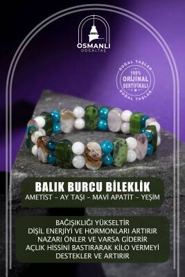 Aslan Burcu Bileklik Bordo Granat Lal, Bronzit, Golden Obsidyen, Güneş Taşı, Jasper, Kalsit, Kırmızı Akik, Labradorit, Rutilli Kuvars, Sitrin - 2