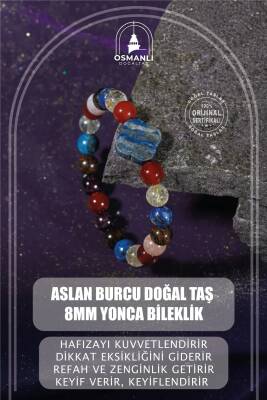 Aslan Burcu Bileklik Bordo Granat Lal, Bronzit, Güneş Taşı, Kırmızı Akik, Lapis Lazuli, Sitrin - 2
