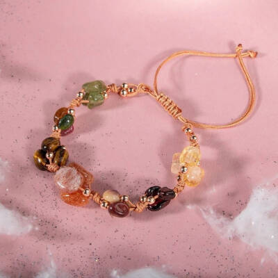 Aslan Burcu Bileklik Bordo Granat Lal, Güneş Taşı, Jasper, Kaplan Gözü, Kehribar, Renkli Turmalin, Sitrin - 5