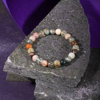 Aslan Burcu Bileklik Bronzit, Güneş Taşı, Kan Taşı, Labradorit, Rodonit, Sitrin - Osmanlı Doğaltaş