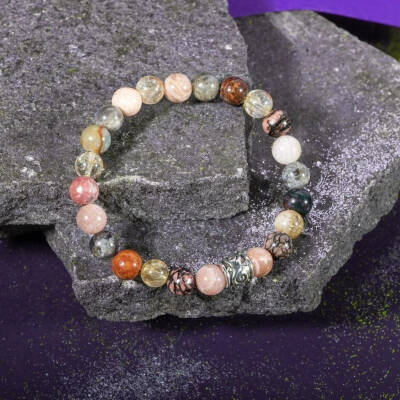 Aslan Burcu Bileklik Bronzit, Güneş Taşı, Kan Taşı, Labradorit, Rodonit, Sitrin - 7