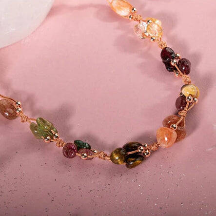 Aslan Burcu Kolye Bordo Granat Lal, Güneş Taşı, Jasper, Kaplan Gözü, Kehribar, Renkli Turmalin, Sitrin - 2