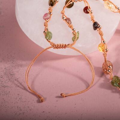 Aslan Burcu Kolye Bordo Granat Lal, Güneş Taşı, Jasper, Kaplan Gözü, Kehribar, Renkli Turmalin, Sitrin - 3