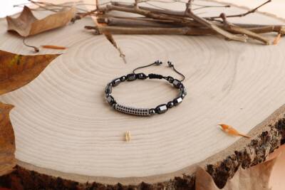 Avalon Hematit Zirkon Doğal Taş Bileklik - 3