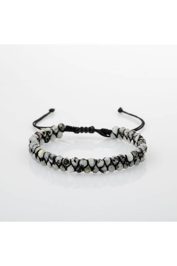 Ay Taşı 3-4mm Çift Sıra Doğal Taş Bileklik - 1