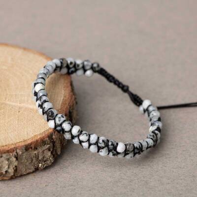 Ay Taşı 3-4mm Çift Sıra Doğal Taş Bileklik - 3