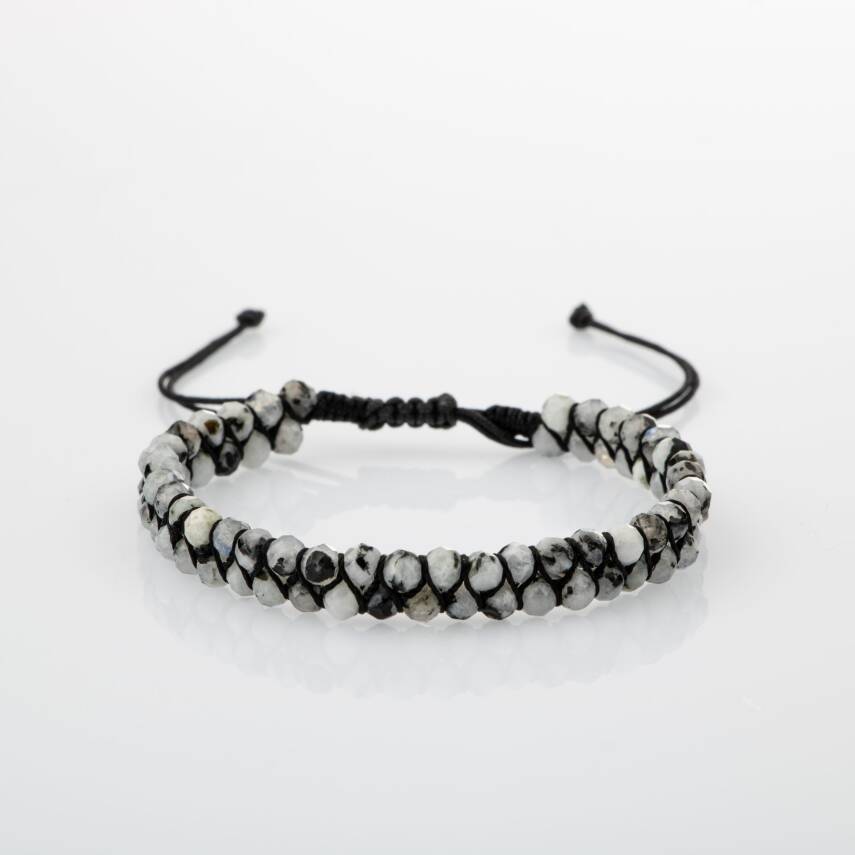 Ay Taşı 3-4mm Çift Sıra Doğal Taş Bileklik - 4