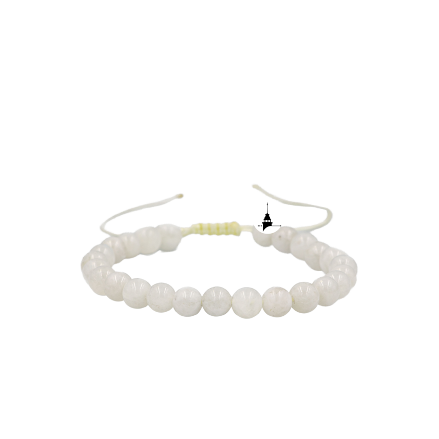 Ay Taşı 6mm Merdiven Kapama Doğal Taş Bileklik - 1