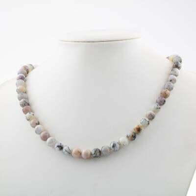 Ay Taşı 8 mm Dizi Doğal Taş Kolye - 2