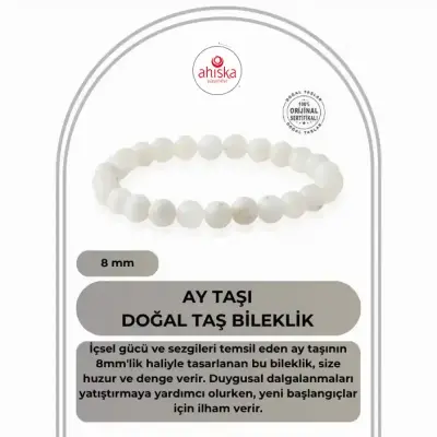 Ay Taşı 8mm Doğal Taş Bileklik - 1