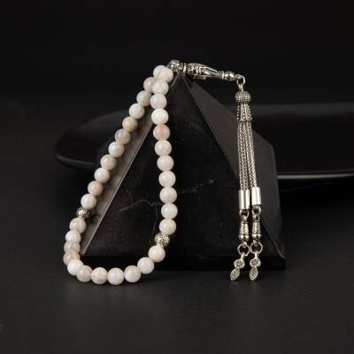 Ay Taşı Doğal Taş Tesbih 33lük - 6mm - 2