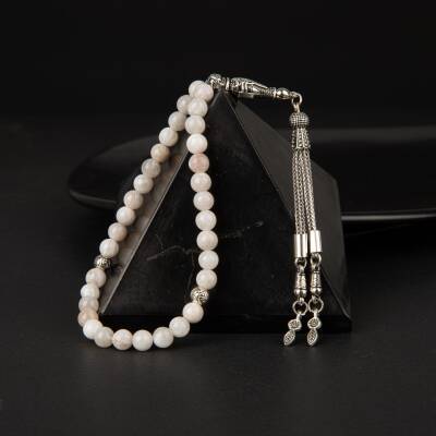 Ay Taşı Doğal Taş Tesbih 33lük - 6mm - 2