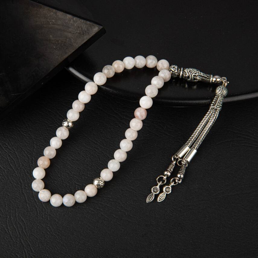 Ay Taşı Doğal Taş Tesbih 33lük - 6mm - 3