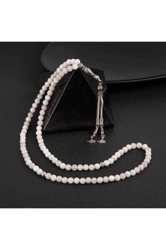 Ay Taşı Doğal Taş Tesbih 99luk - 6mm - 3