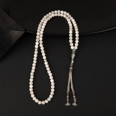 Ay Taşı Doğal Taş Tesbih 99luk - 6mm - 2