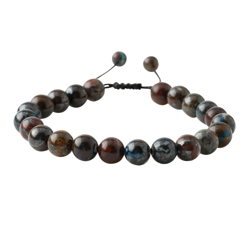 Azurit 6mm Merdiven Kapama Doğal Taş Bileklik - 2