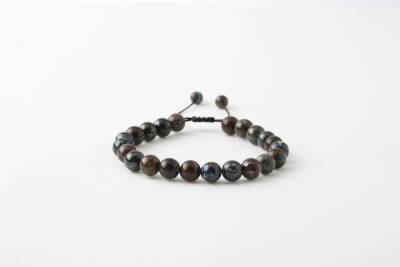 Azurit 8mm Merdiven Kapama Doğal Taş Bileklik - 2