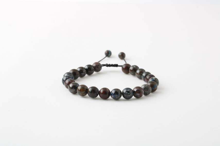 Azurit 8mm Merdiven Kapama Doğal Taş Bileklik - 2