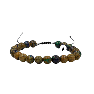 Azurit Malakit 8mm Merdiven Kapama Doğal Taş Bileklik - Osmanlı Doğaltaş