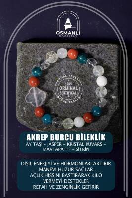 Balık Burcu Bileklik Akuamarin, Ametist, Kalsit, Kristal Kuvars, Yeşil Florit - 2