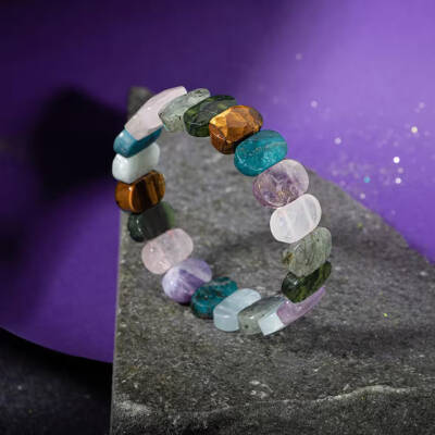 Balık Burcu Bileklik Akuamarin, Ametist, Kaplan Gözü, Labradorit, Mavi Apatit, Pembe Kuvars, Yeşim - 3