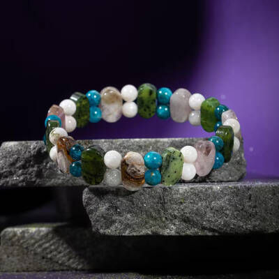 Balık Burcu Bileklik Ametist, Ay Taşı, Mavi Apatit, Yeşim - 4