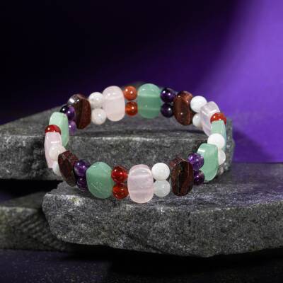 Balık Burcu Bileklik Ametist, Ay Taşı, Mavi Apatit, Yeşim - 4