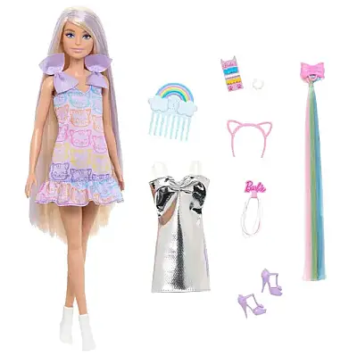 Barbie Upuzun Muhteşem Saçlı Bebekler Saç Tasarım Oyun Seti - 4