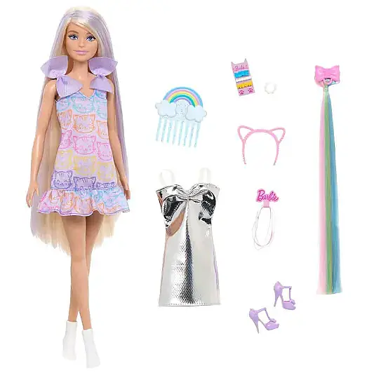 Barbie Upuzun Muhteşem Saçlı Bebekler Saç Tasarım Oyun Seti - 4