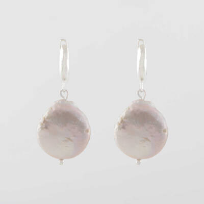 Barok İnci Gümüş Doğal Taş Küpe - 3