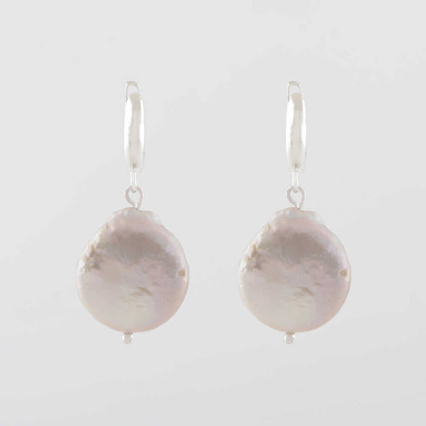 Barok İnci Gümüş Doğal Taş Küpe - 3