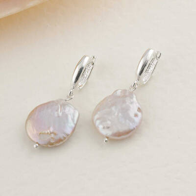 Barok İnci Gümüş Doğal Taş Küpe - 4