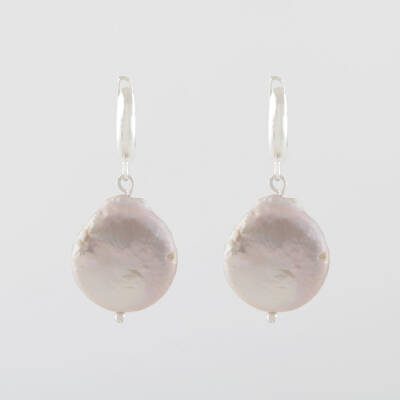 Barok İnci Gümüş Doğal Taş Küpe - 5