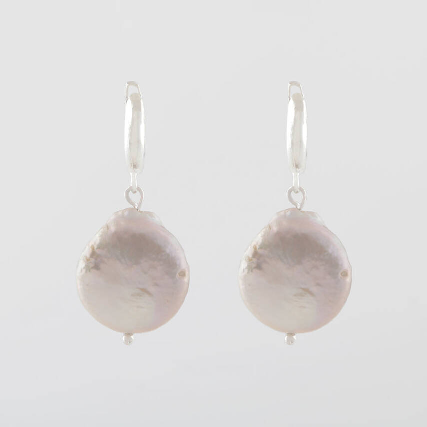 Barok İnci Gümüş Doğal Taş Küpe - 5